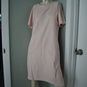Sharagano Pink S/S Dress with Gold Zipper Hem